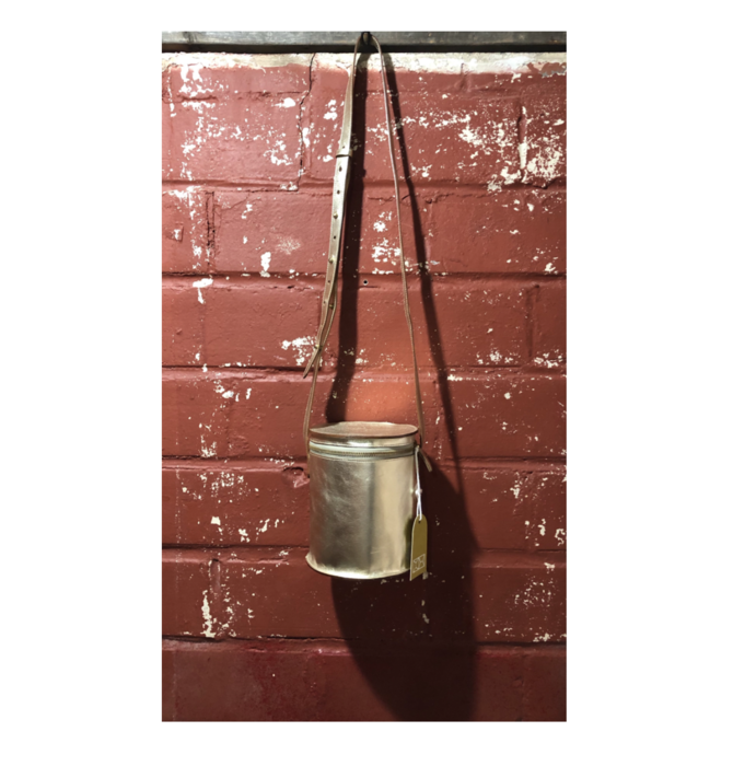 Crossbody Bag | Cylindrical | White Gold