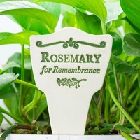 Amaranth Stoneware Plant Marker | "Lore" | Rosemary for Remembrance