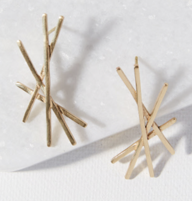 Earrings | Brass | Small Stick Cluster