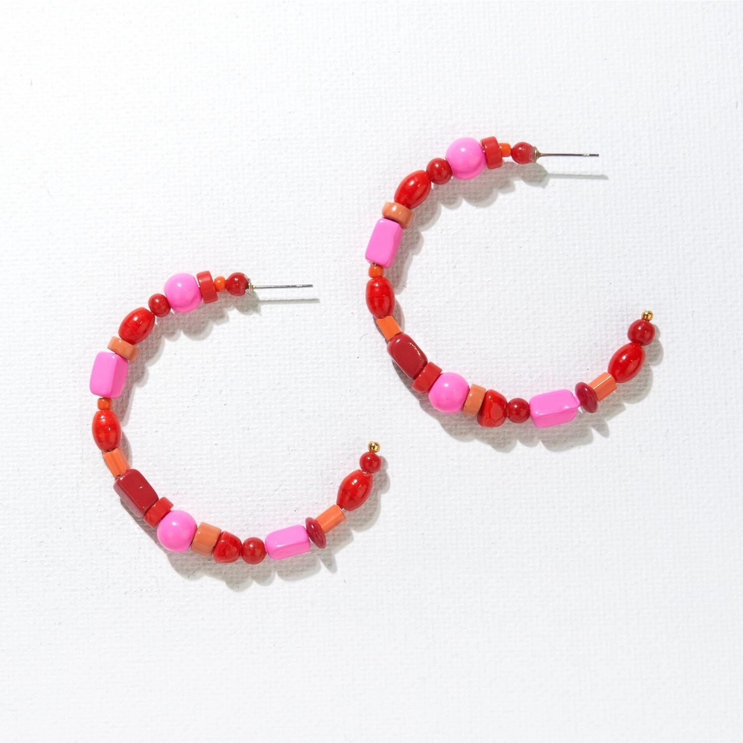 Earrings 2" Hoop Glass Bead PLENTY Mercantile & Event Venue