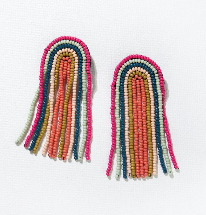 Earrings | Rainbow Fringe Seed Bead
