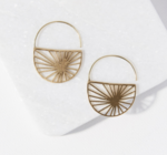 Earrings | Brass Sunburst Hoop