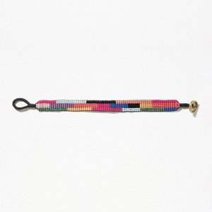 Ink + Alloy Bracelet | Petite Seed Bead | Hot Pink Red Yellow Stripe