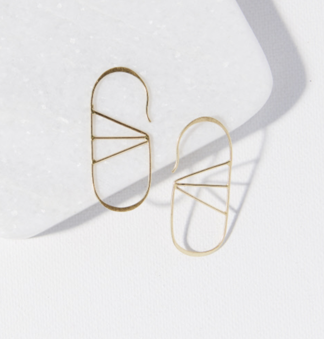 Earrings | Brass Threader | Open Angles