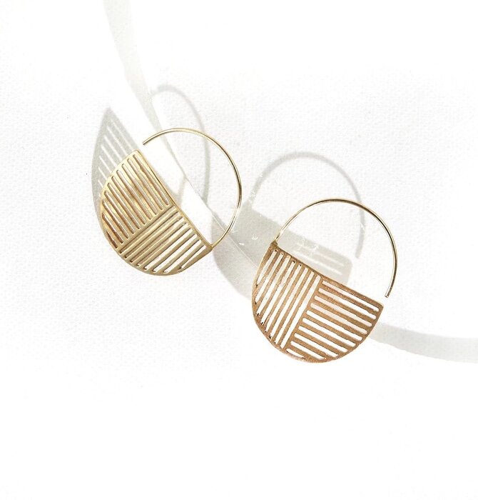 Earrings | Brass Weave Hoop