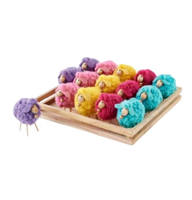 Sheep | Wooly Felt + Wooden Legs