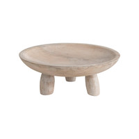 Creative Co-Op Footed Bowl | Whitewashed Mango Wood
