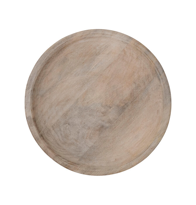 Footed Bowl | Whitewashed Mango Wood