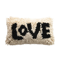 Creative Co-Op Shag Lumbar Pillow | LOVE