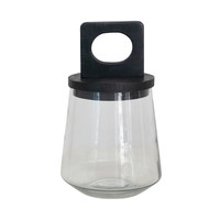 Bloomingville Glass Canister + Black Mango Wood Top