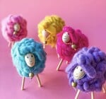 Sheep | Wooly Felt + Wooden Legs