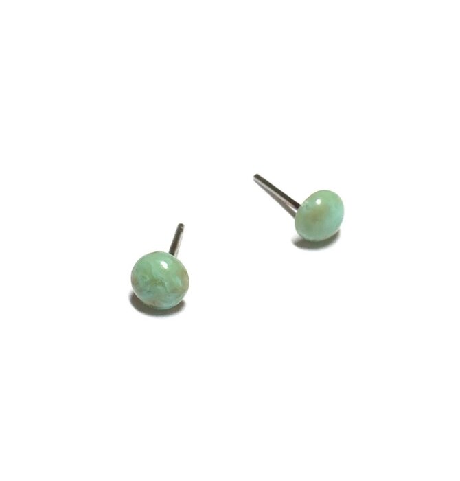 Earrings Studs | Tiny Turquoise Marbled