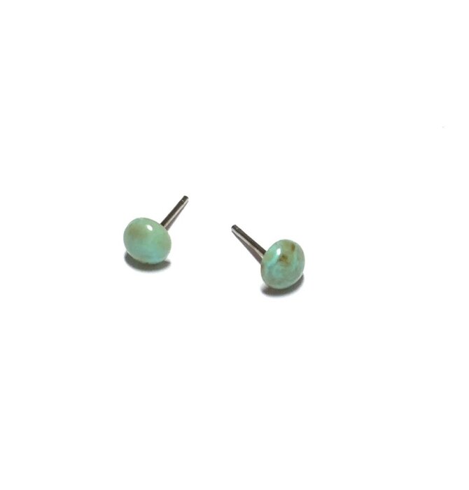 Earrings Studs | Tiny Turquoise Marbled