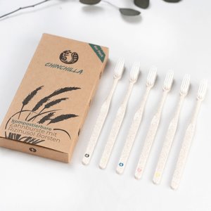 Chinchilla Toothbrush | Set/6 | Biodegradable Wheat Straw