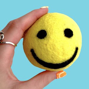 PLENTY Made Dryer Ball | Smiley Face | Yellow