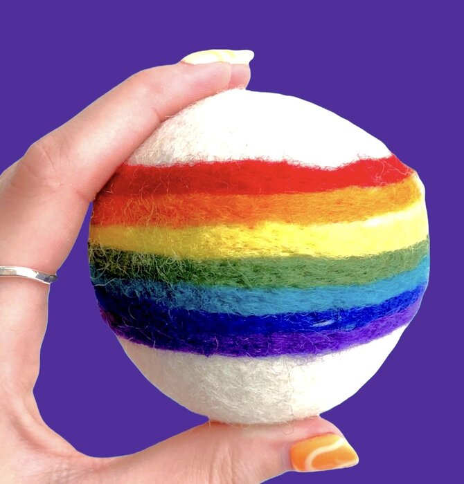 Dryer Ball | Rainbow Belt On White