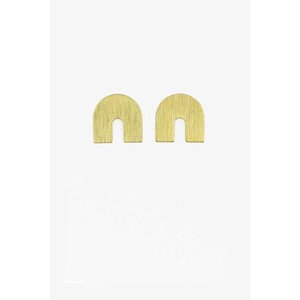 Brass Sand Earrings | Post | Brass Textured Arch