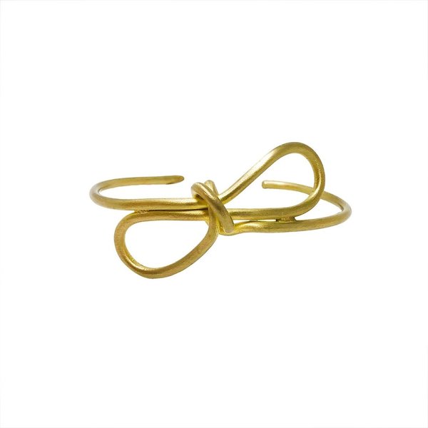 WorldFinds Bracelet | Sculptural Bow Cuff | Gold
