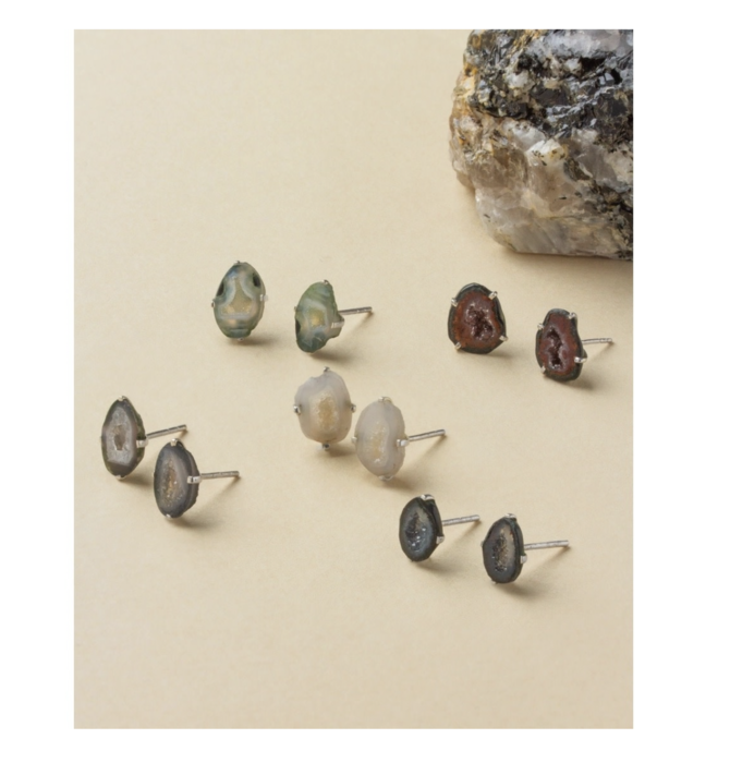 Post Earrings | Sterling Silver | "Down to Earth" Geode