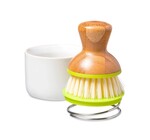 Ceramic Dish + Brush | White/Green