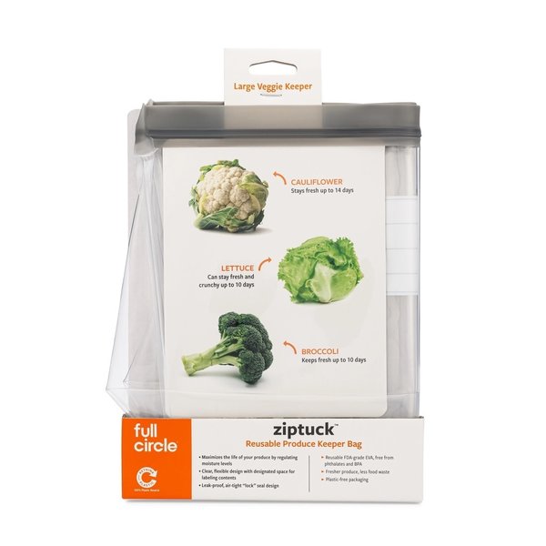 Full Circle Home Bag|Ziptuck Produce Keeper|Large Veggie