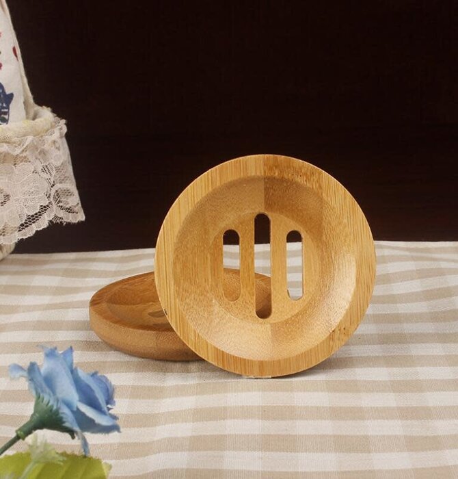 Round Soap Dish | Natural Bamboo