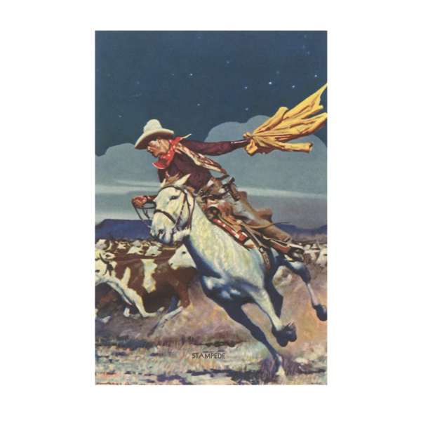 Found Image Art Print | Cowboy Stampede