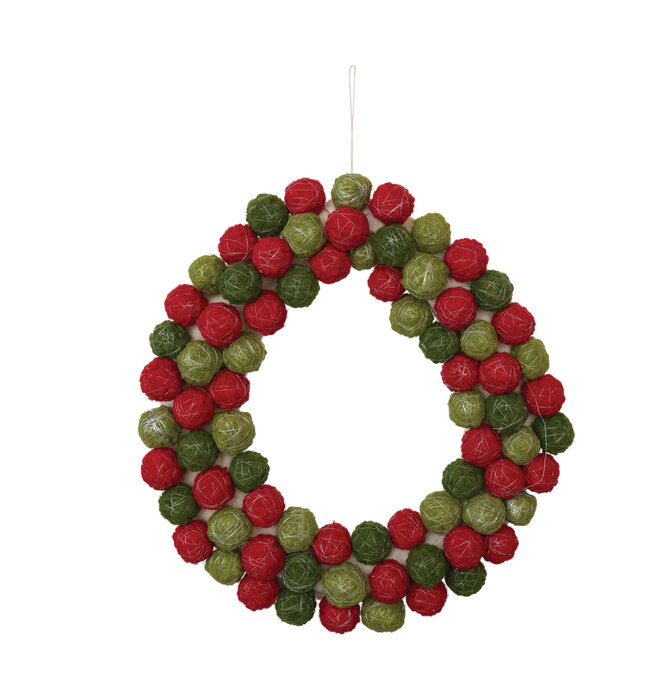 Wreath | Wool Balls | Thread Wrapped