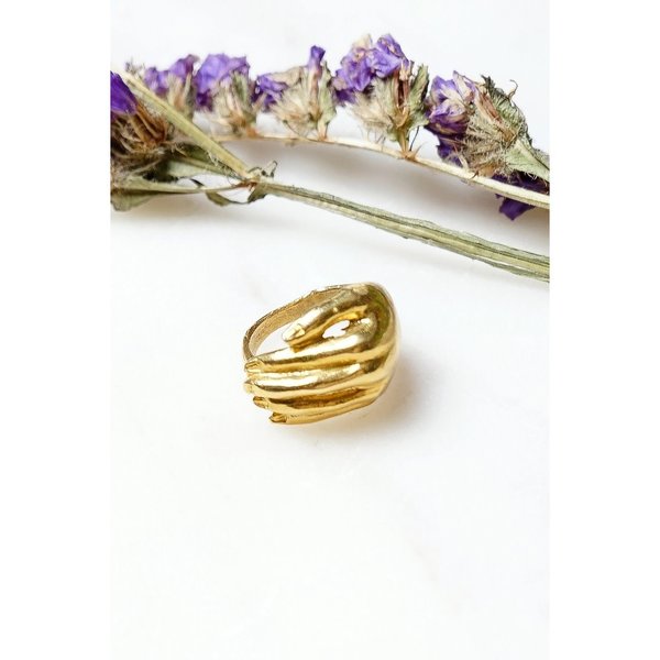 Peter And June Ring | Raw Brass Adjustable | "Wrapped Around Your Finger"