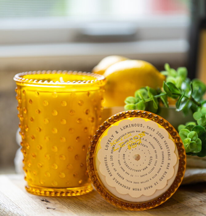Candle | Hobnail Glass Jar | Meyer Lemon