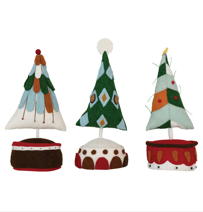 Tree | Potted Felt Embroidered