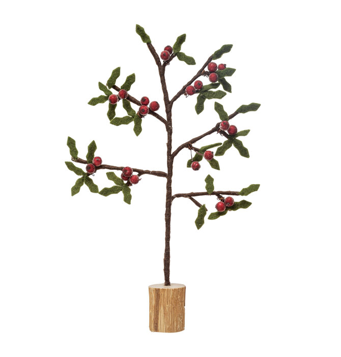 Tree | Brown Felt + Red Berries