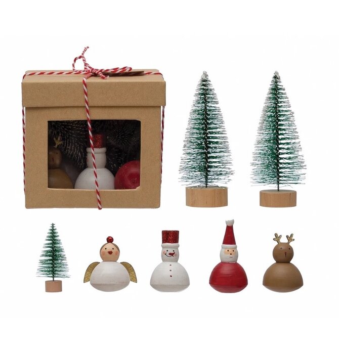 Figure Set | Wood Christmas Shapes + Trees