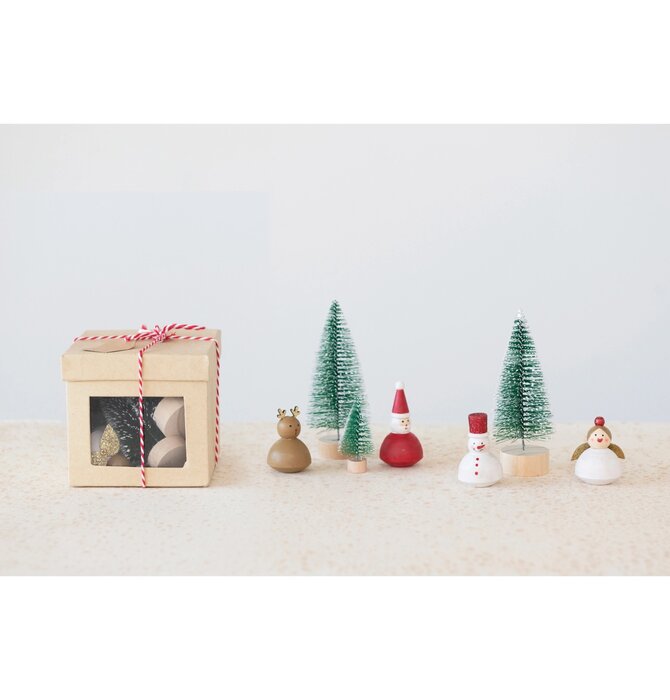 Figure Set | Wood Christmas Shapes + Trees