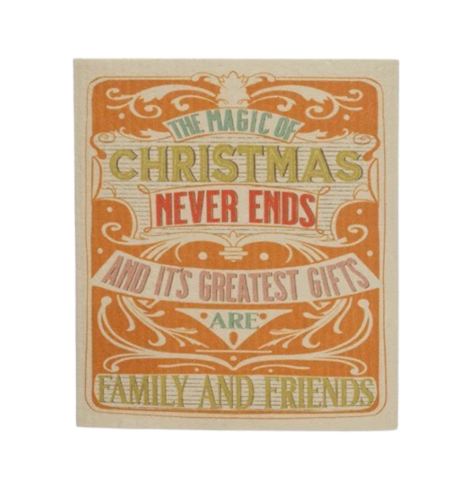 Dishcloth | Cellulose Sponge | Vintage Holiday Saying