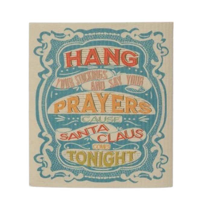 Dishcloth | Cellulose Sponge | Vintage Holiday Saying