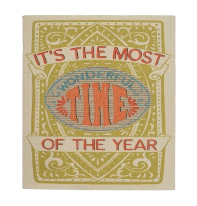 Dishcloth | Cellulose Sponge | Vintage Holiday Saying