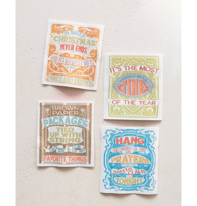 Dishcloth | Cellulose Sponge | Vintage Holiday Saying
