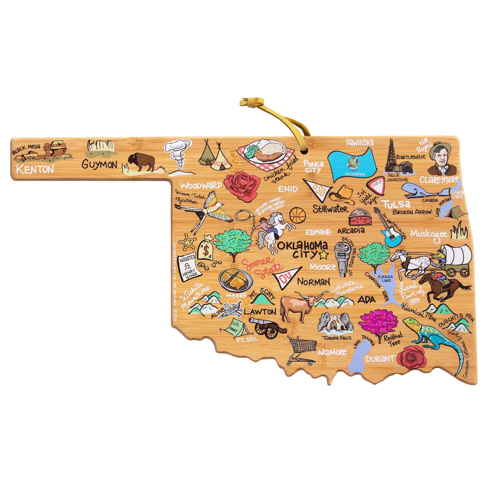 Lake Tahoe Map Large Bamboo Cutting Board 