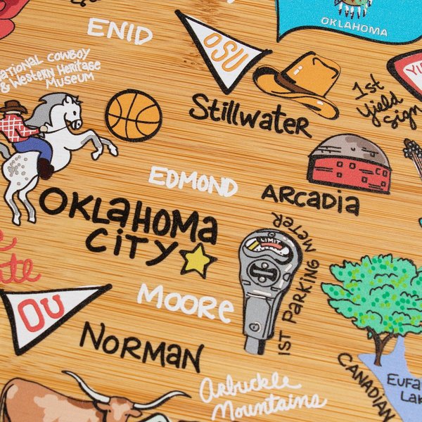 OKLAHOMA CUTTING BOARD - ENGRAVED DESTINATION
