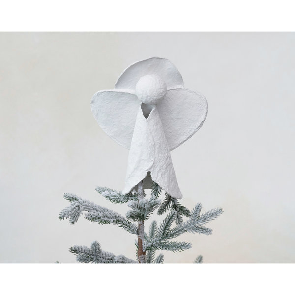 Creative Co-Op Tree Topper | Paper Mache Angel
