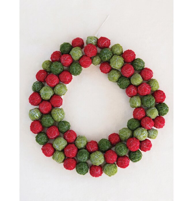 Wreath | Wool Balls | Thread Wrapped
