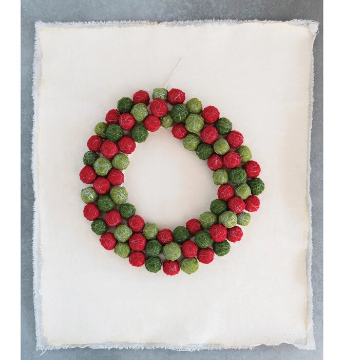 Wreath | Wool Balls | Thread Wrapped