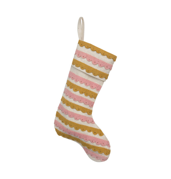 Stocking | Felt Scallops & Beads
