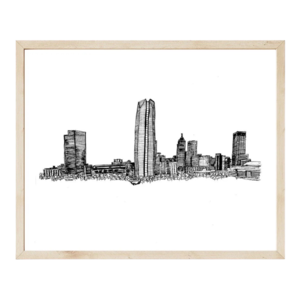 Scissortail Prints Co. Print | Oklahoma City Skyline Illustration