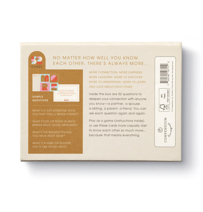Game | Card Set | Tell Me More