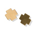 Brass Earrings | Small Solid Cross