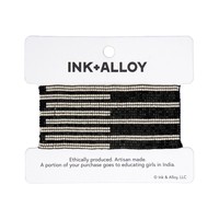 Ink + Alloy Stretch Bracelet | Horizon | Black/White