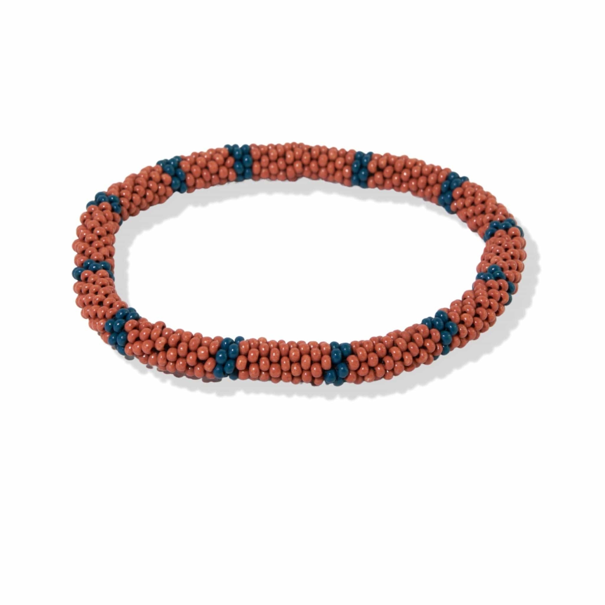 Colorblock Beaded Stretch Bracelet - Black and White
