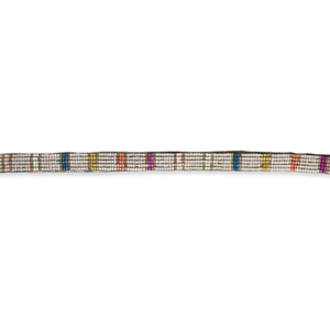 Ink + Alloy Hat Band | Cream Rainbow Stripe